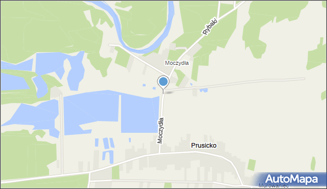 Prusicko, Moczydła, mapa Prusicko