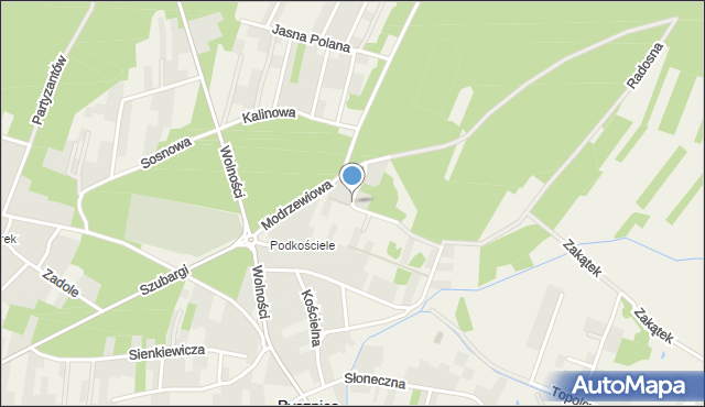 Pysznica, Modrzewiowa, mapa Pysznica