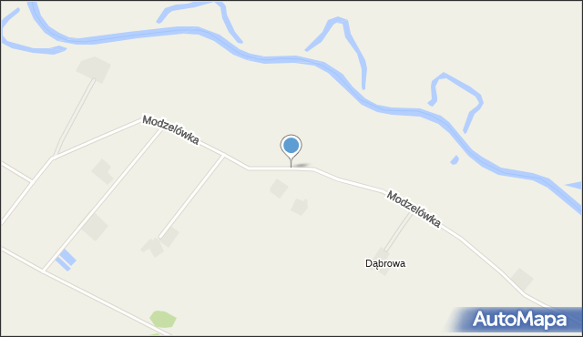 Ruda gmina Grajewo, Modzelówka, mapa Ruda gmina Grajewo