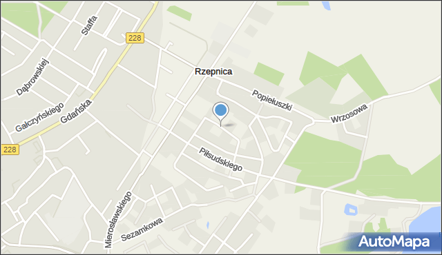 Rzepnica, Moniuszki Stanisława, mapa Rzepnica