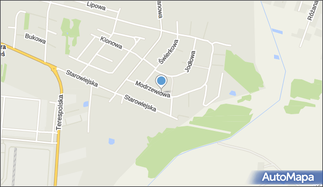 Siedlce, Modrzewiowa, mapa Siedlce