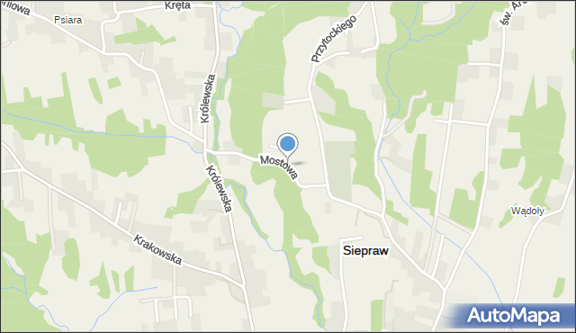 Siepraw, Mostowa, mapa Siepraw