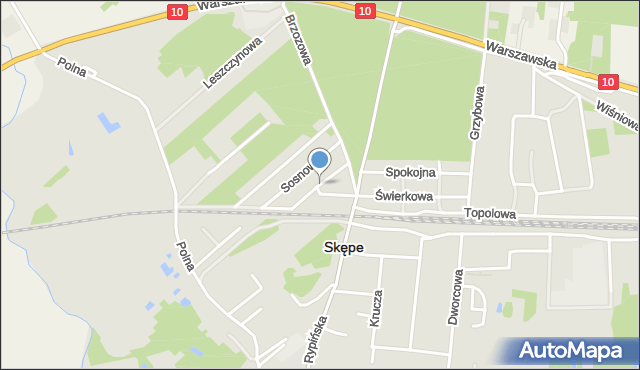 Skępe, Modrzewiowa, mapa Skępe