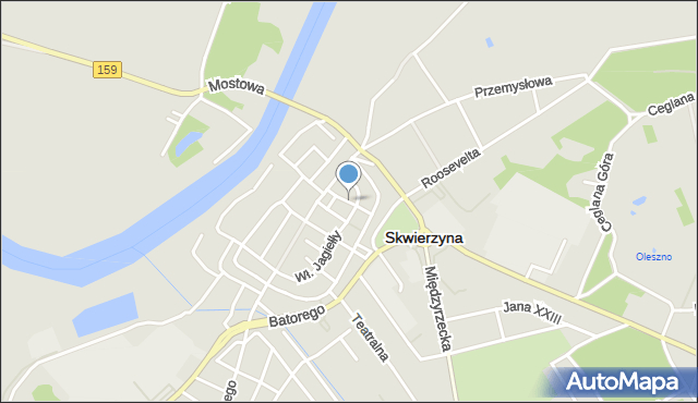 Skwierzyna, Moniuszki Stanisława, mapa Skwierzyna