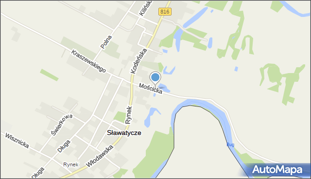 Sławatycze, Mościcka, mapa Sławatycze