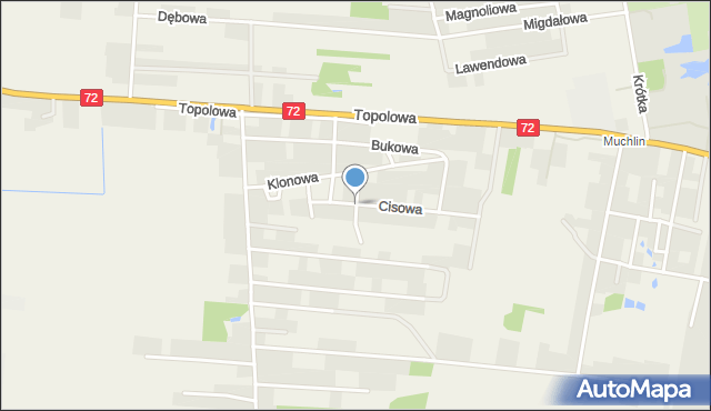 Słodków-Kolonia, Modrzewiowa, mapa Słodków-Kolonia