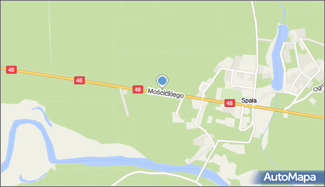 Spała gmina Inowłódz, Mościckiego, mapa Spała gmina Inowłódz