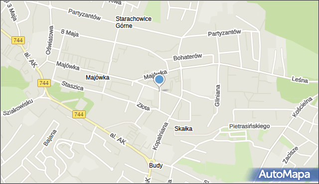 Starachowice, Mokra, mapa Starachowic