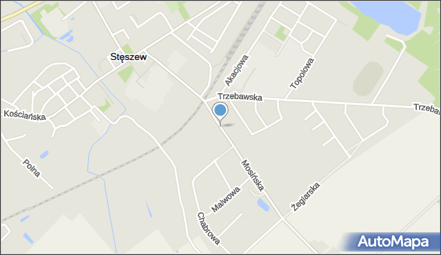 Stęszew, Mosińska, mapa Stęszew