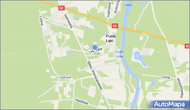 Strachów gmina Jadów, Modrzewiowa, mapa Strachów gmina Jadów