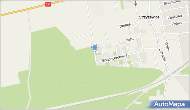 Strzyżewice gmina Święciechowa, Modelarska, mapa Strzyżewice gmina Święciechowa
