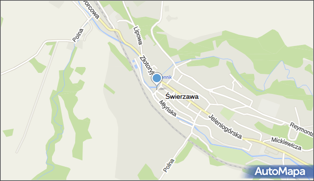 Świerzawa, Mostowa, mapa Świerzawa