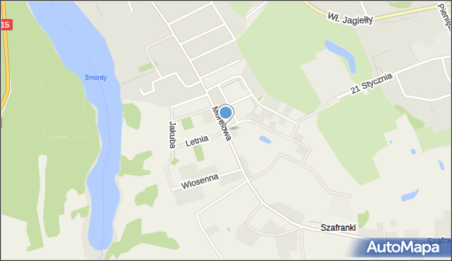 Szafranki gmina Ostróda, Morelowa, mapa Szafranki gmina Ostróda