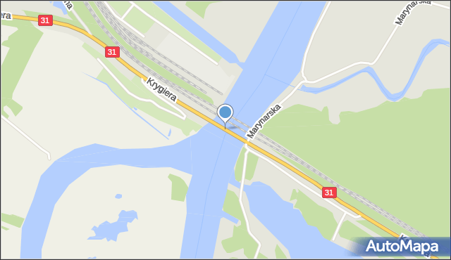 Szczecin, Most Pomorzan, mapa Szczecina