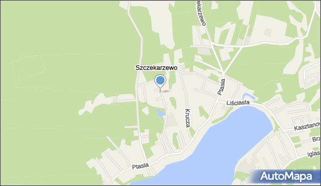 Szczekarzewo, Motylowa, mapa Szczekarzewo