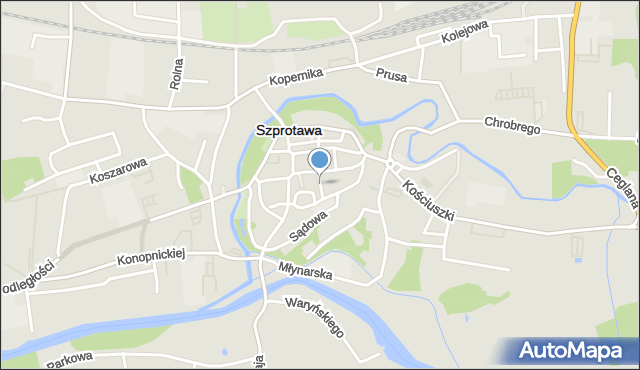 Szprotawa, Moniuszki Stanisława, mapa Szprotawa