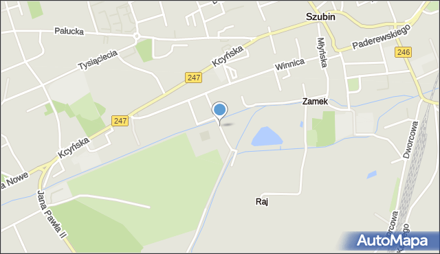 Szubin, Mostowa, mapa Szubin