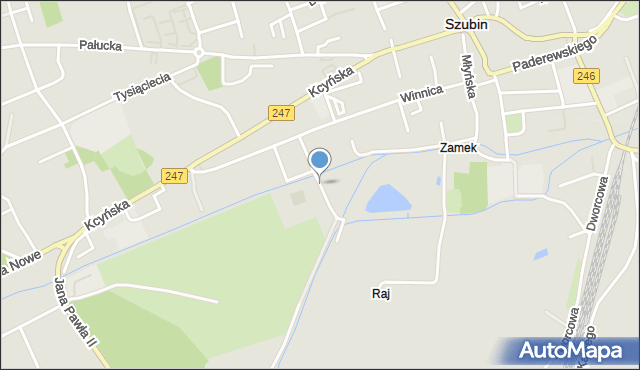 Szubin, Mostowa, mapa Szubin