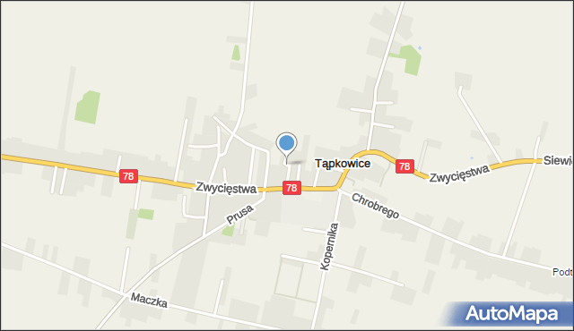 Tąpkowice, Moniuszki Stanisława, mapa Tąpkowice