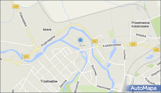 Trzebiatów powiat gryficki, Mostowa, mapa Trzebiatów powiat gryficki