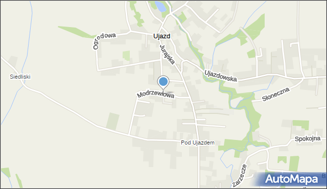 Ujazd gmina Zabierzów, Modrzewiowa, mapa Ujazd gmina Zabierzów