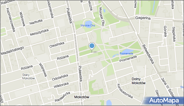 Warszawa, Morskie Oko, mapa Warszawy