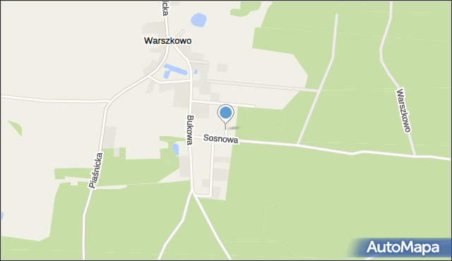 Warszkowo gmina Wejherowo, Modrzewiowa, mapa Warszkowo gmina Wejherowo