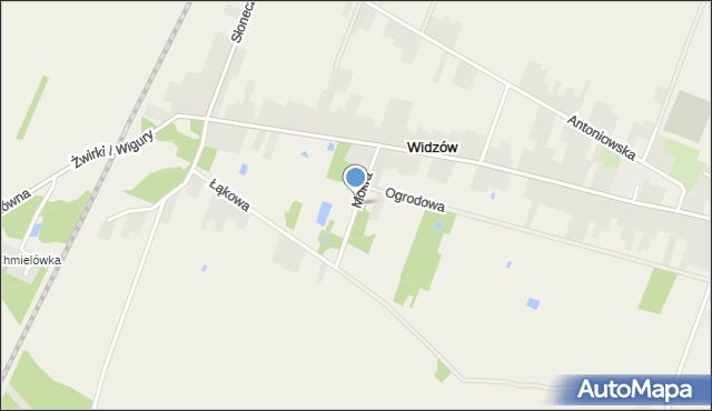 Widzów, Mokra, mapa Widzów