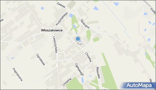 Włoszakowice, Moniuszki Stanisława, mapa Włoszakowice