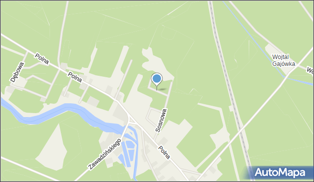 Wojtal, Modrzewiowa, mapa Wojtal