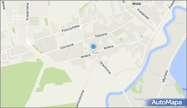 Wola gmina Miedźna, Mokra, mapa Wola gmina Miedźna