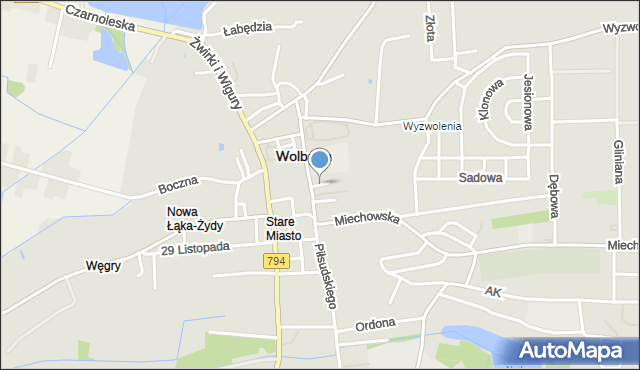 Wolbrom, Moniuszki Stanisława, mapa Wolbrom