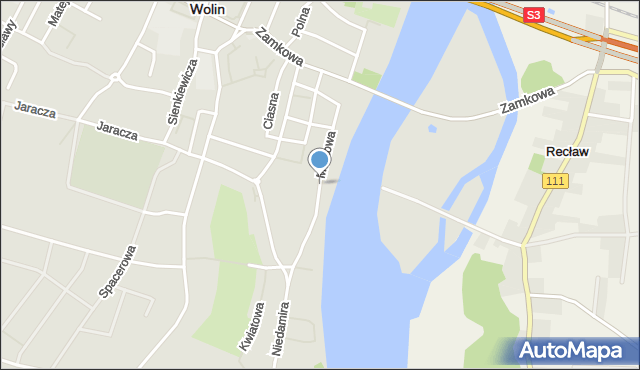 Wolin, Mostowa, mapa Wolin