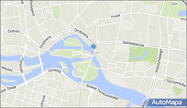 Wrocław, Most Młyński Północny, mapa Wrocławia