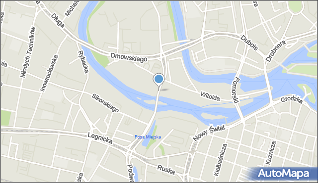 Wrocław, Mostowa, mapa Wrocławia