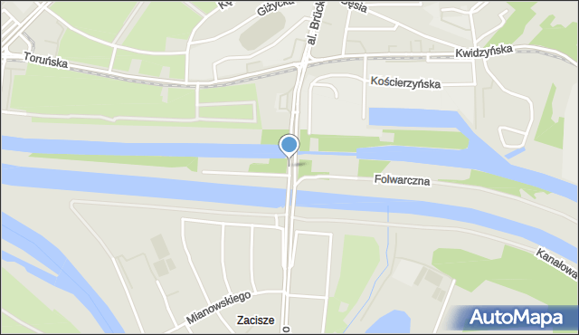 Wrocław, Mosty Jagiellońskie, mapa Wrocławia