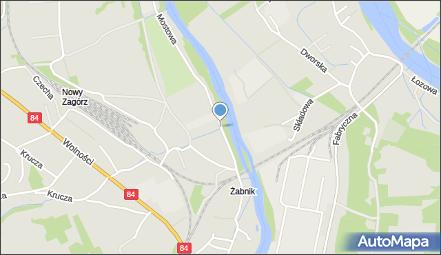 Zagórz powiat sanocki, Mostowa, mapa Zagórz powiat sanocki