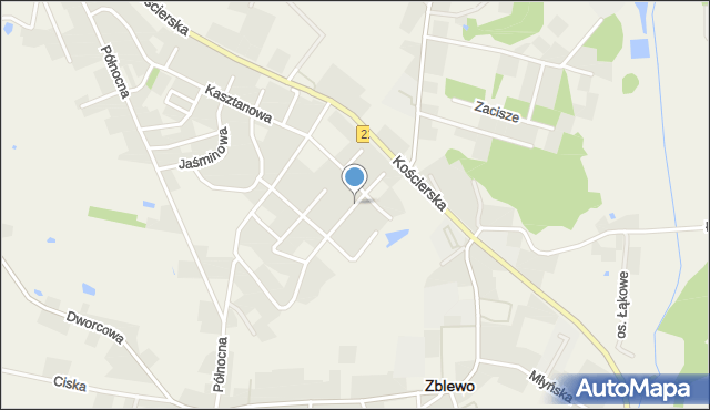 Zblewo, Modrzewiowa, mapa Zblewo