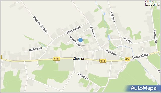 Zbójna, Mostkowa, mapa Zbójna