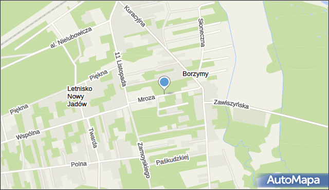 Borzymy gmina Jadów, Mroza Stefana, mapa Borzymy gmina Jadów