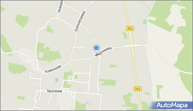 Miękinia powiat średzki, Mrozowska, mapa Miękinia powiat średzki