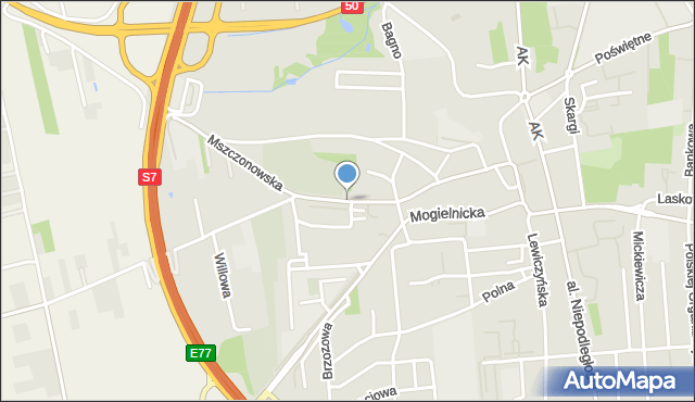 Grójec, Mszczonowska, mapa Grójec