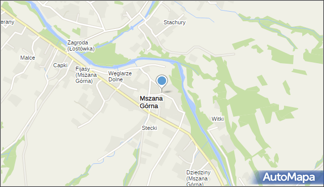 Mszana Górna, Mszana Górna, mapa Mszana Górna