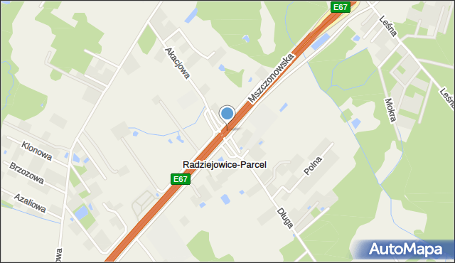 Radziejowice-Parcel, Mszczonowska, mapa Radziejowice-Parcel