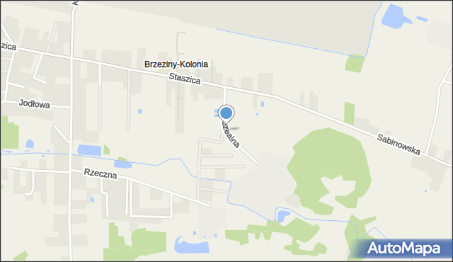 Brzeziny-Kolonia, Muzealna, mapa Brzeziny-Kolonia