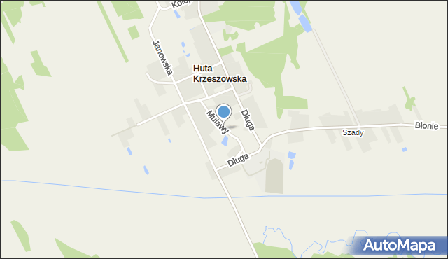 Huta Krzeszowska, Mulawy, ks., mapa Huta Krzeszowska