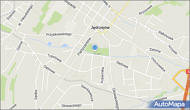 Jędrzejów, Murawiec, mapa Jędrzejów