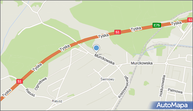 Lędziny powiat bieruńsko-lędziński, Murckowska, mapa Lędziny powiat bieruńsko-lędziński