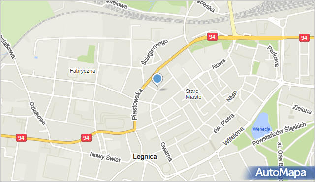 Legnica, Murarska, mapa Legnicy