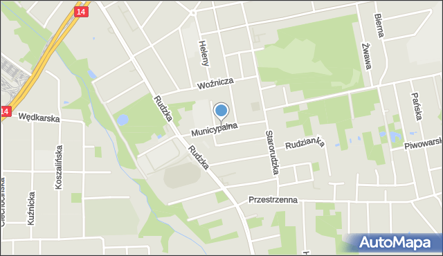 Łódź, Municypalna, mapa Łodzi
